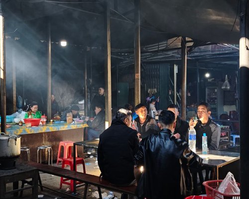 Calm evening gathering around a table